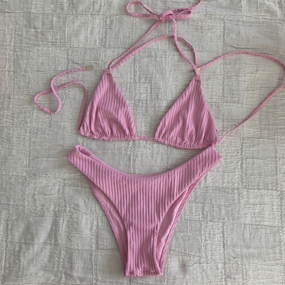 Cherry Blossom Matte Rib Bikini Set - Picture 7 of 7